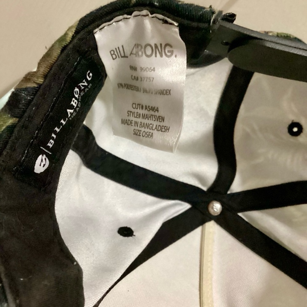 Billabong Floral Print Flat Brim Snapback Hat - Picture 7 of 7